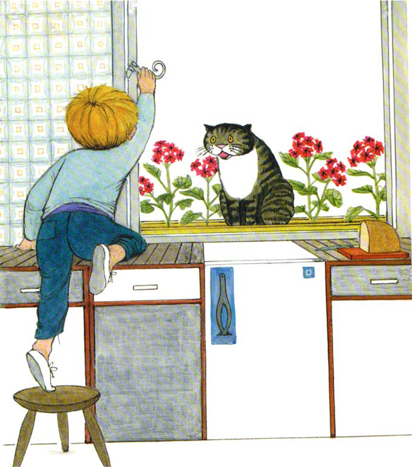 Ilustración de MOG, la gata despistada