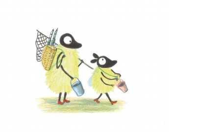 Ilustración de Poka & Mina. De pesca