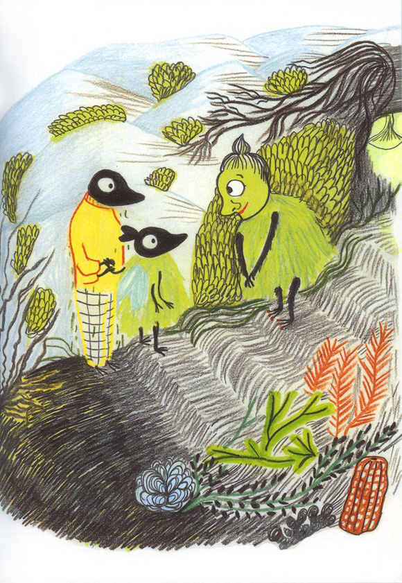Ilustración de Poka & Mina. De pesca