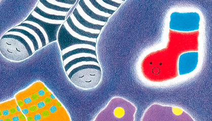 Ilustración de Bocchi + Pocchi. Historia de dos calcetines