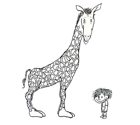 Ilustración de Una jirafa y media