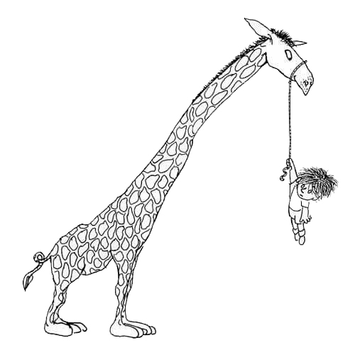 Ilustración de Una jirafa y media