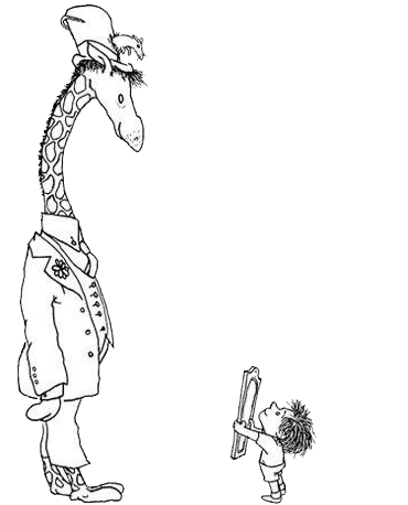 Ilustración de Una jirafa y media