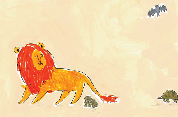 Ilustración de Un león glotón