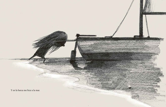 Ilustración de Penélope en el mar