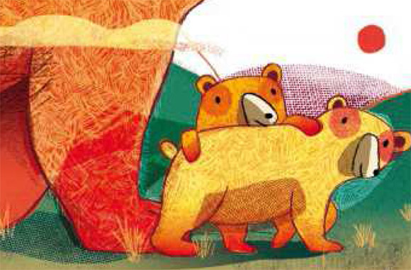 Ilustración de El oso que leía niños