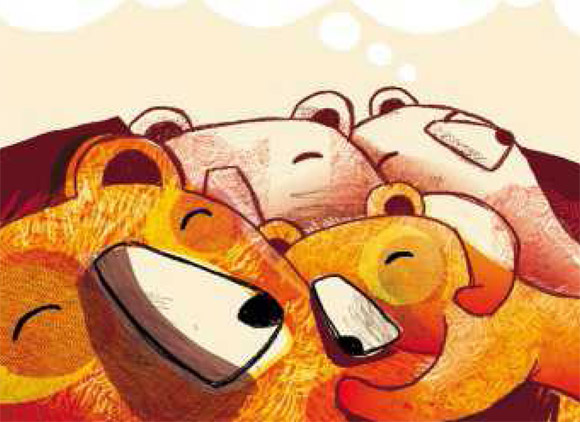 Ilustración de El oso que leía niños