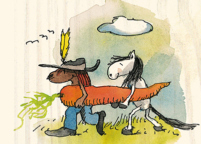 Ilustración de Topolín atrapa una liebre