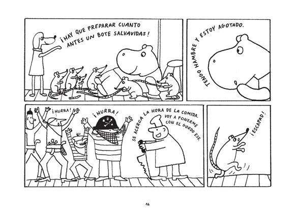 Ilustración de Gucho y César en la isla de las zanahorias 