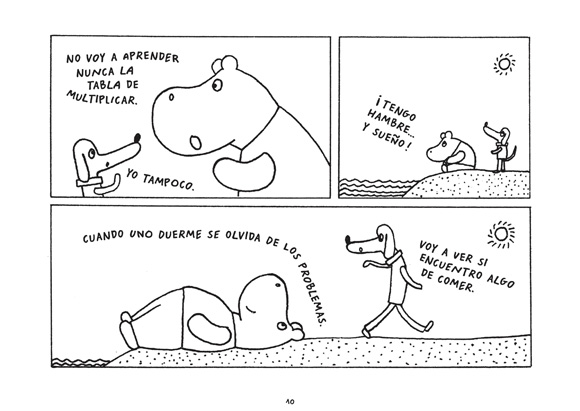 Ilustración de Gucho y César en la isla de las zanahorias 