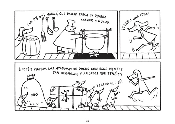Ilustración de Gucho y César en la isla de las zanahorias 