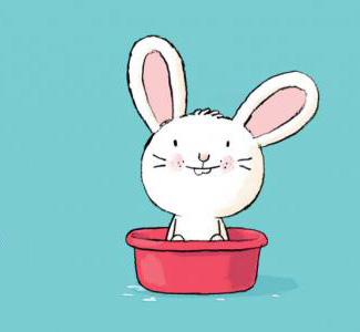 Ilustración de ¡Al baño, Conejito!