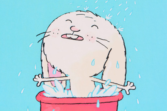 Ilustración de ¡Al baño, Conejito!