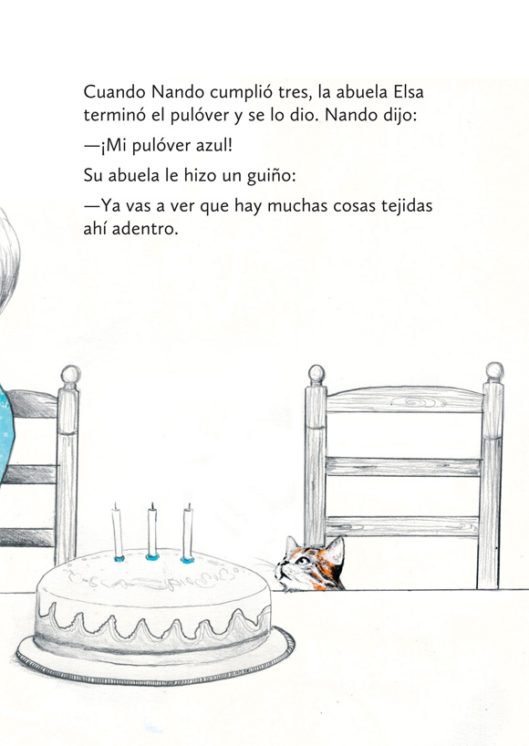 Ilustración de Historia de un pulóver azul