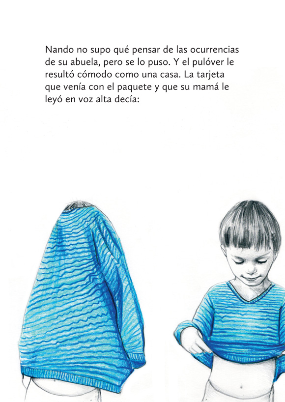 Ilustración de Historia de un pulóver azul