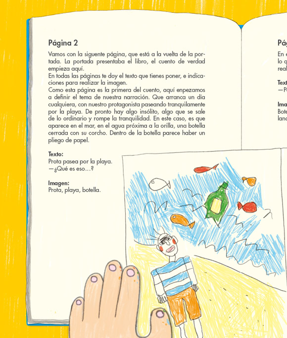 Ilustración de Migue hace un libro