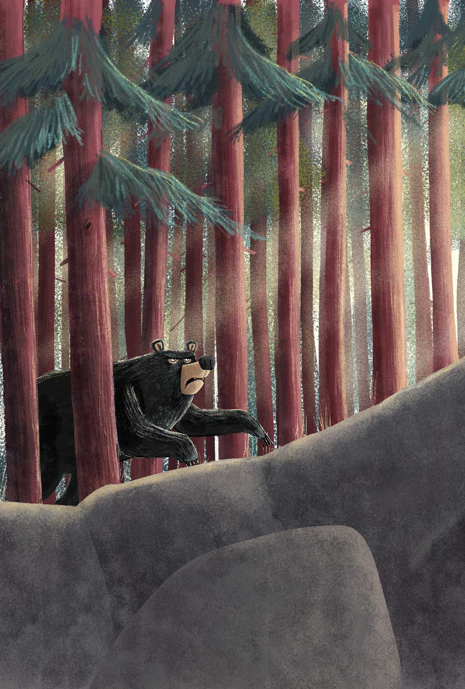 Ilustración de Dos ardillas y una piña