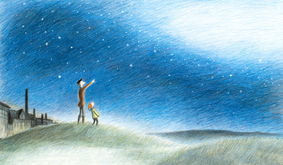 Ilustración de Cuando papá me enseñó el universo