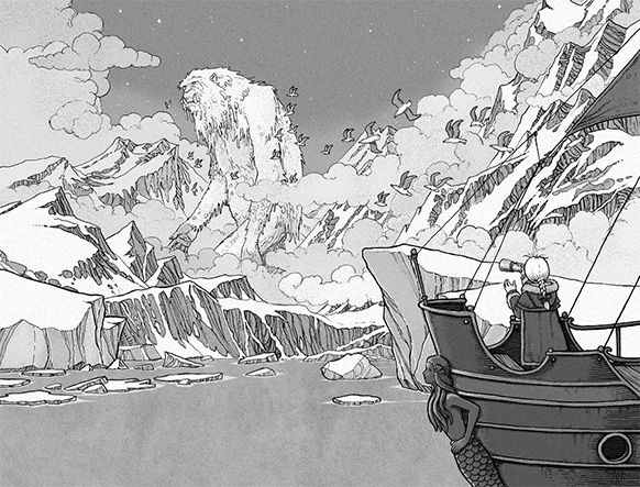 Ilustración de El viaje al país del hielo