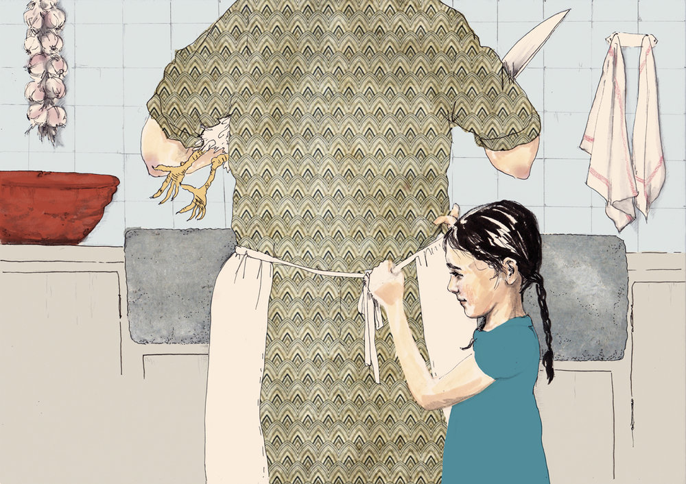 Ilustración de Cuando mamá llevaba trenzas