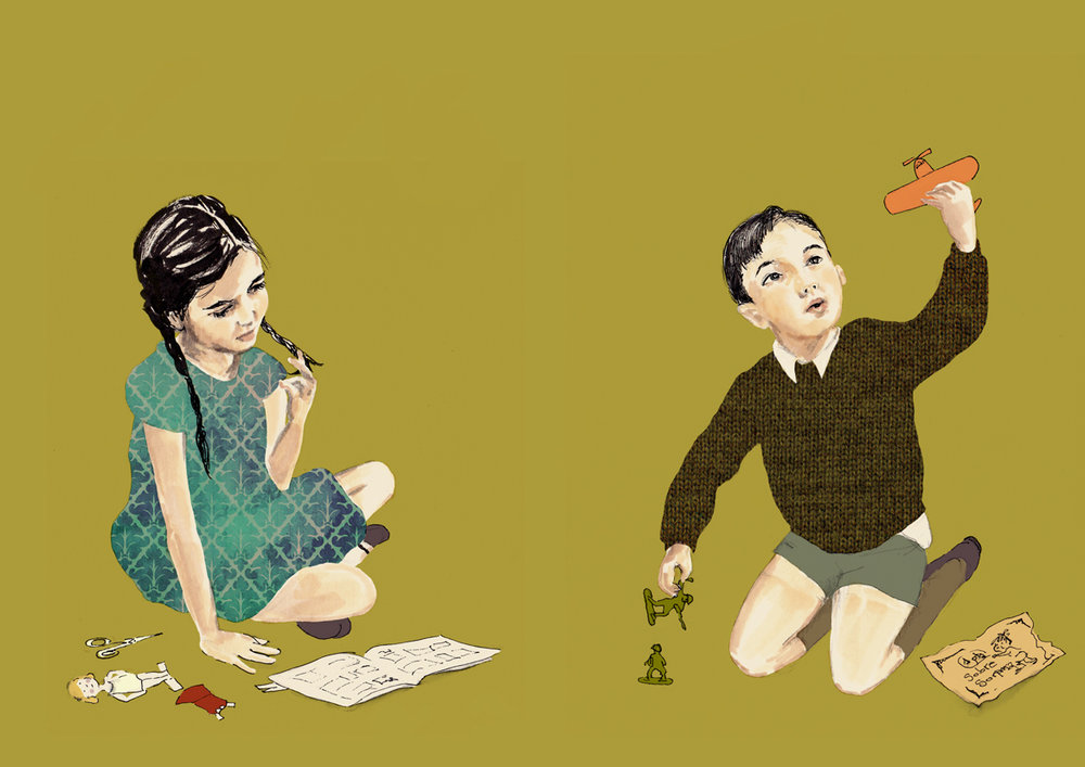 Ilustración de Cuando mamá llevaba trenzas