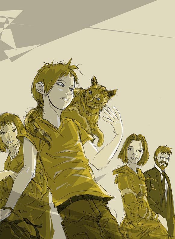 Ilustración de Gato y los nuevos inquilinos