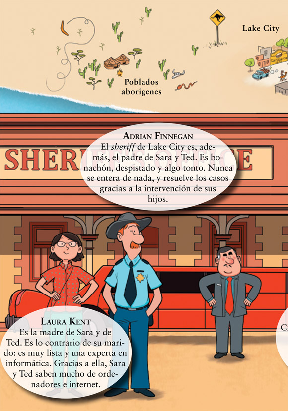 Ilustración de Sara & Ted, detectives. El enigma de la Hamburguesa Gigante