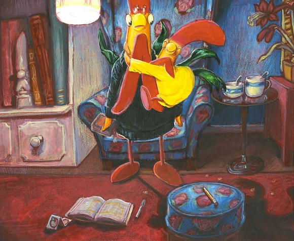 Ilustración de La gallinita Kika y el elefante sorpresa