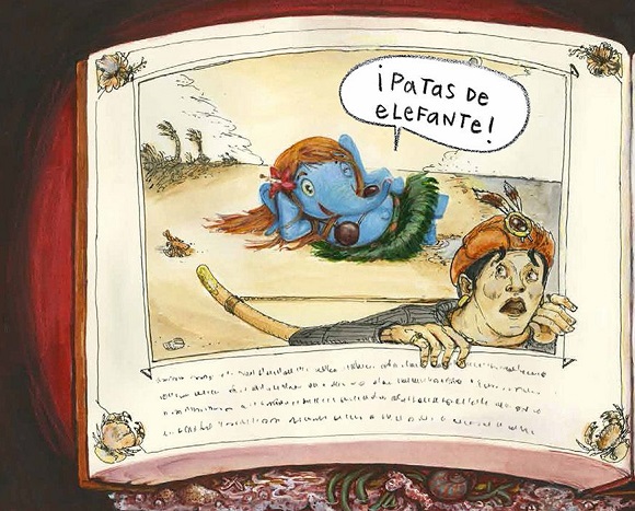Ilustración de La gallinita Kika y el elefante sorpresa