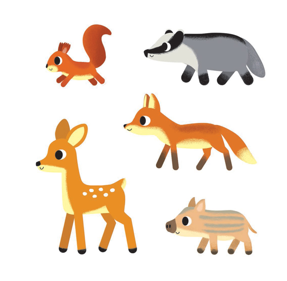 Ilustración de ¿Quién se esconde... en el bosque?