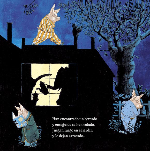 Ilustración de Diez cerditos luneros