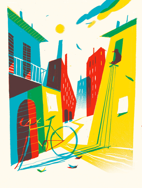 Ilustración de La bicicleta amarilla