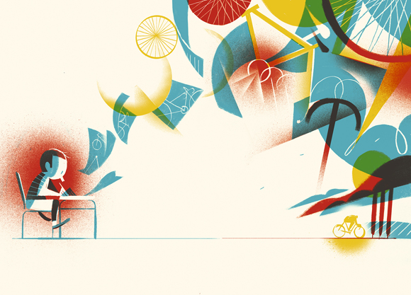 Ilustración de La bicicleta amarilla