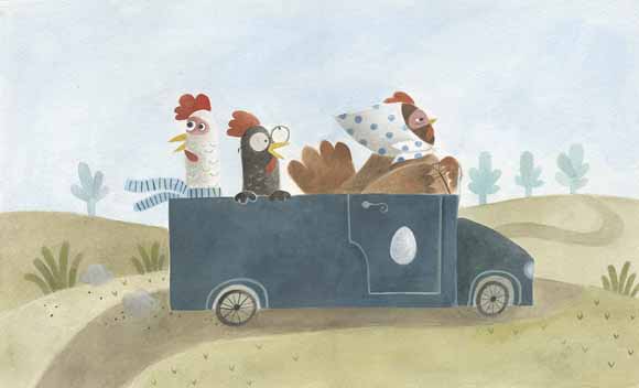 Ilustración de Las gallinas ponedoras
