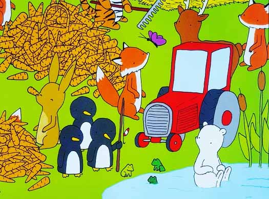 Ilustración de Busca y encuentra con el Oso Bruno