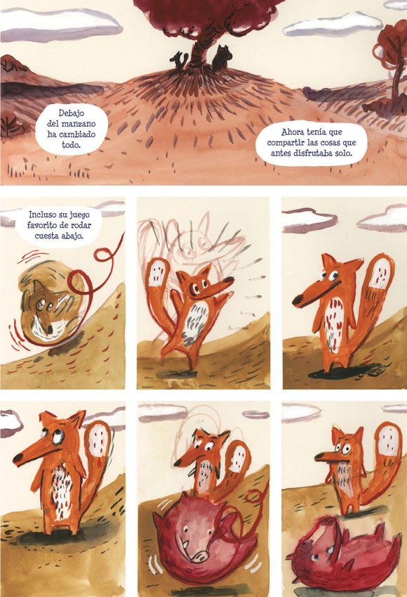 Ilustración de Zorrito y jabalí