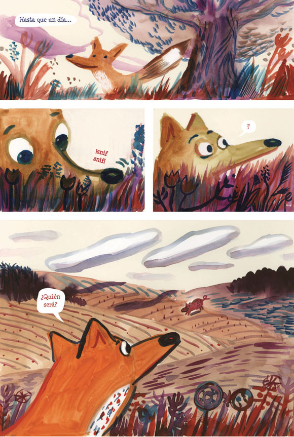 Ilustración de Zorrito y jabalí