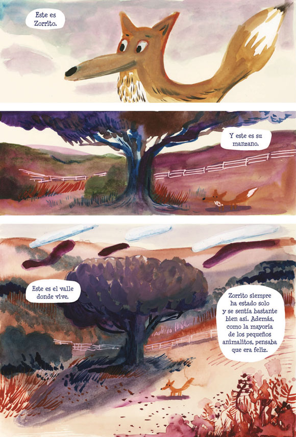 Ilustración de Zorrito y jabalí