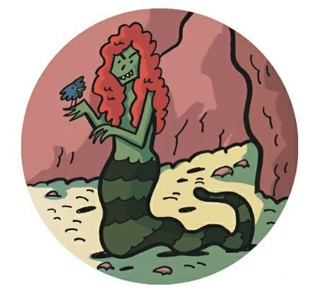 Ilustración de Catalina y la isla del Cíclope