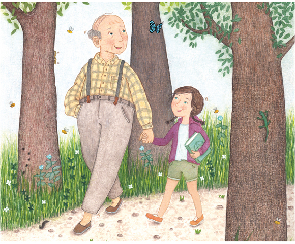Ilustración de Bruja y familia