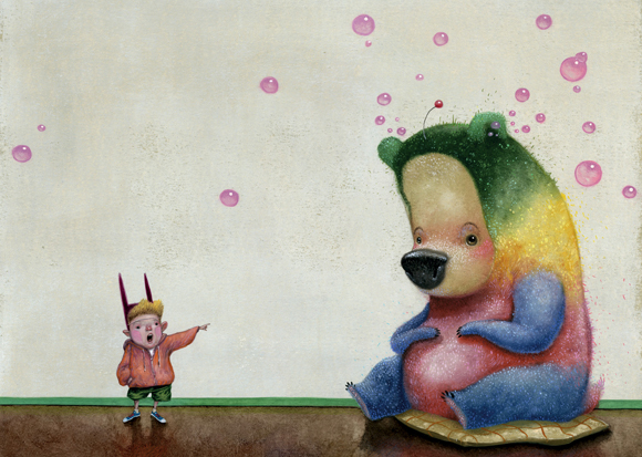 Ilustración de Chester. El oso extraterrestre