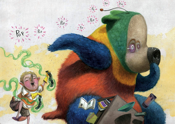 Ilustración de Chester. El oso extraterrestre