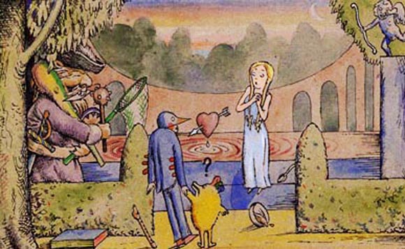 Ilustración de Picopelosplumas y el hombre pájaro