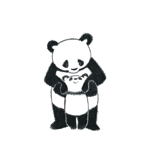 Ilustración de Samba Panda con papá