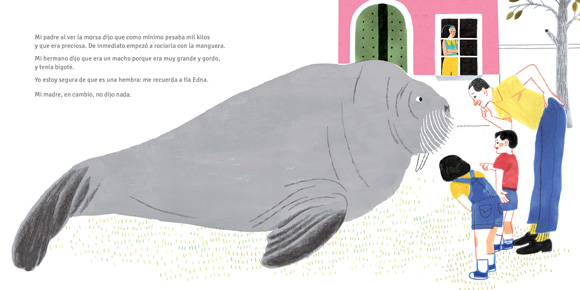 Ilustración de Una morsa en mi jardín