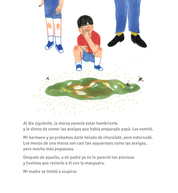 Ilustración de Una morsa en mi jardín