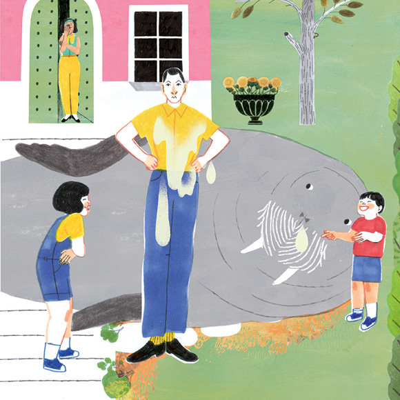 Ilustración de Una morsa en mi jardín