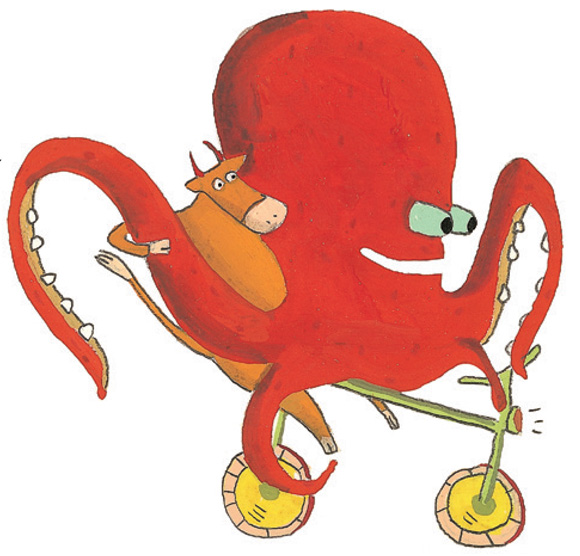 Ilustración de Marta en el fondo del mar