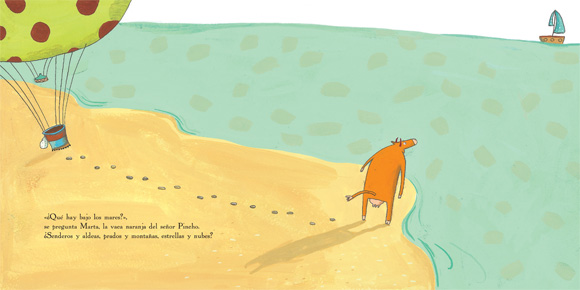 Ilustración de Marta en el fondo del mar