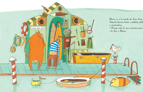 Ilustración de Marta en el fondo del mar
